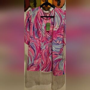Lilly Pullitzer Fringe Cover Up With Bracelet Size XXS